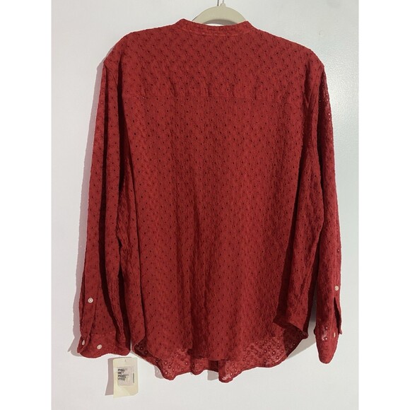 Vtg Ralph Lauren Button Up Top 2X Eyelet Beachy Minimalist Quite Luxury Coastal - Picture 6 of 11